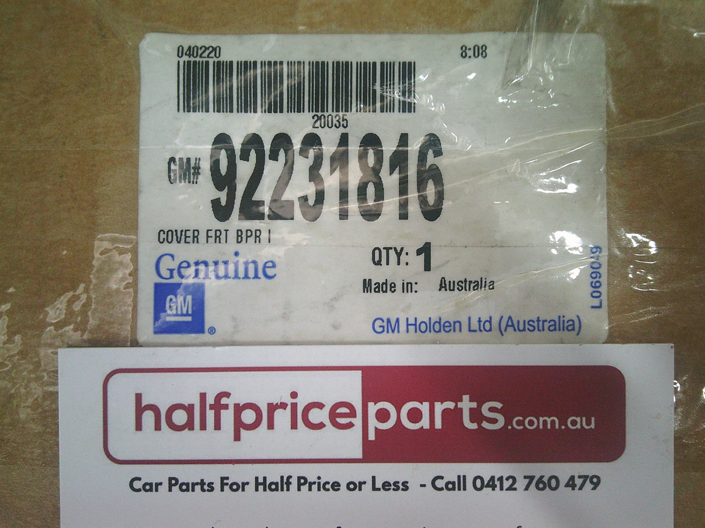 Holden VE Commodore Genuine Right Hand Front Bumper Insert New Part