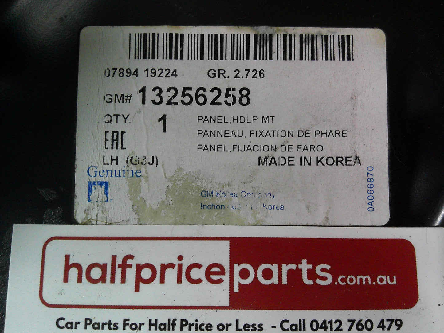 Holden JH Cruze Series II Genuine Left Hand Front Head Light Support Bracket New Part