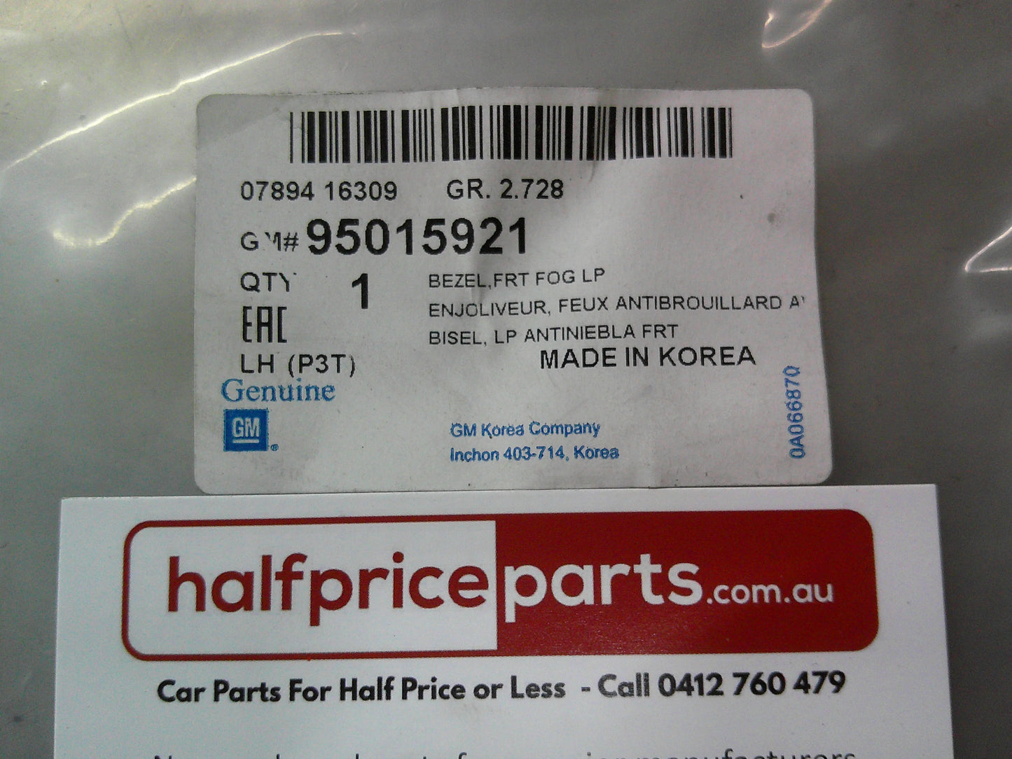 Holden Trax Genuine Left Hand Front Chrome Fog Light Bezel New Part