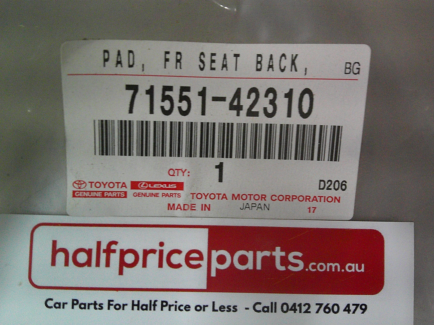 Toyota Rav4 Genuine Drivers Front Seat Back Foam Lumber Cushion New Part