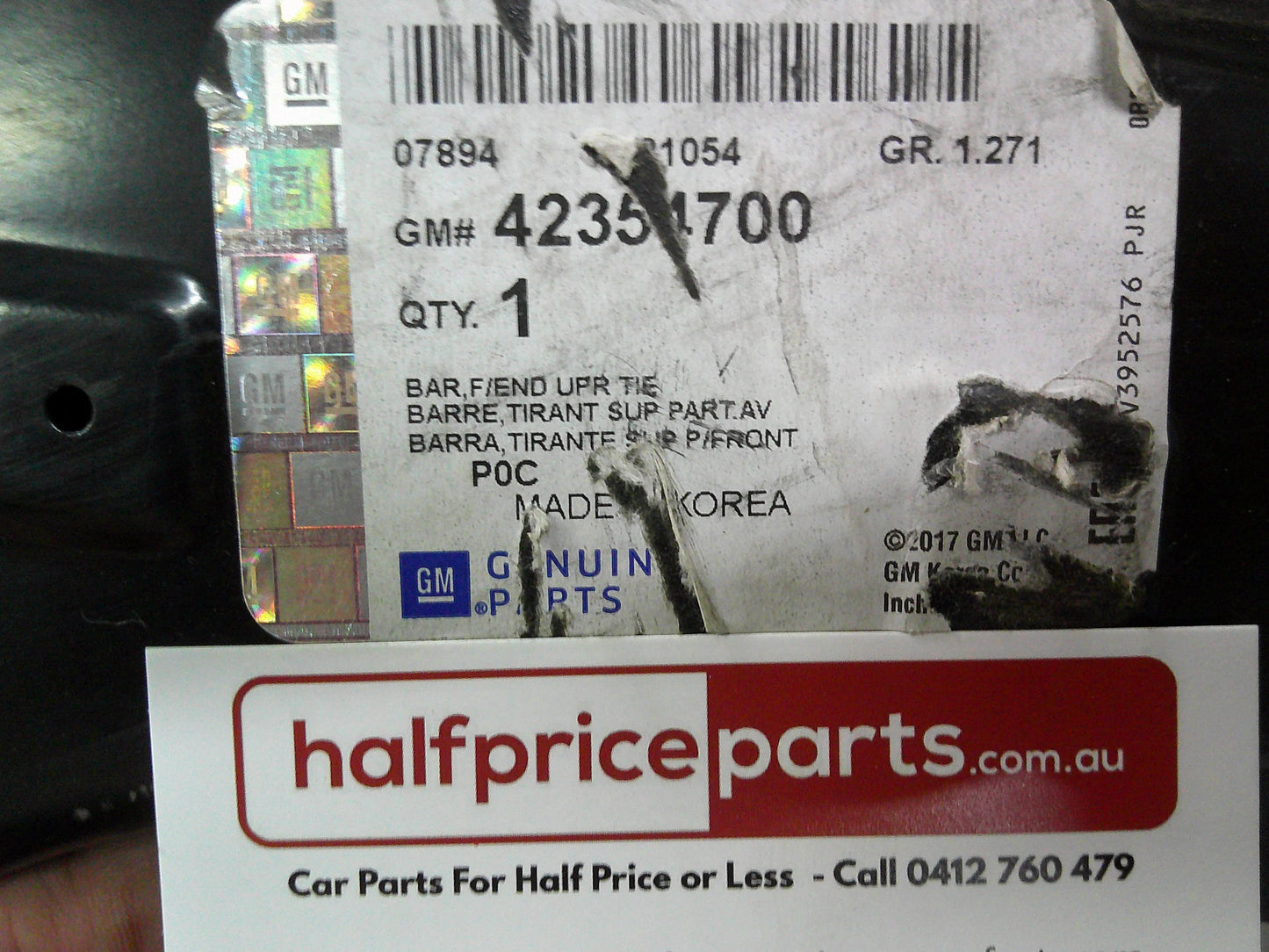 Holden CG Captiva Genuine Front Upper Tie Bar (Upper Radiator Support) New Part