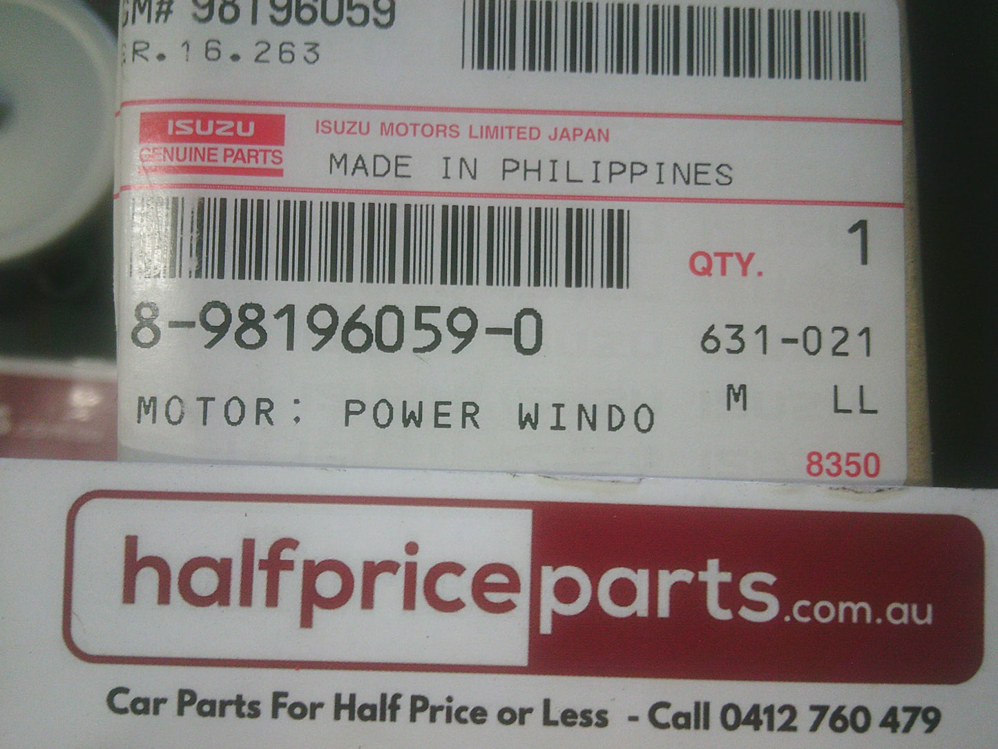 Holden Rodeo/Isuzu D-Max Front Right Window Regulator New Part