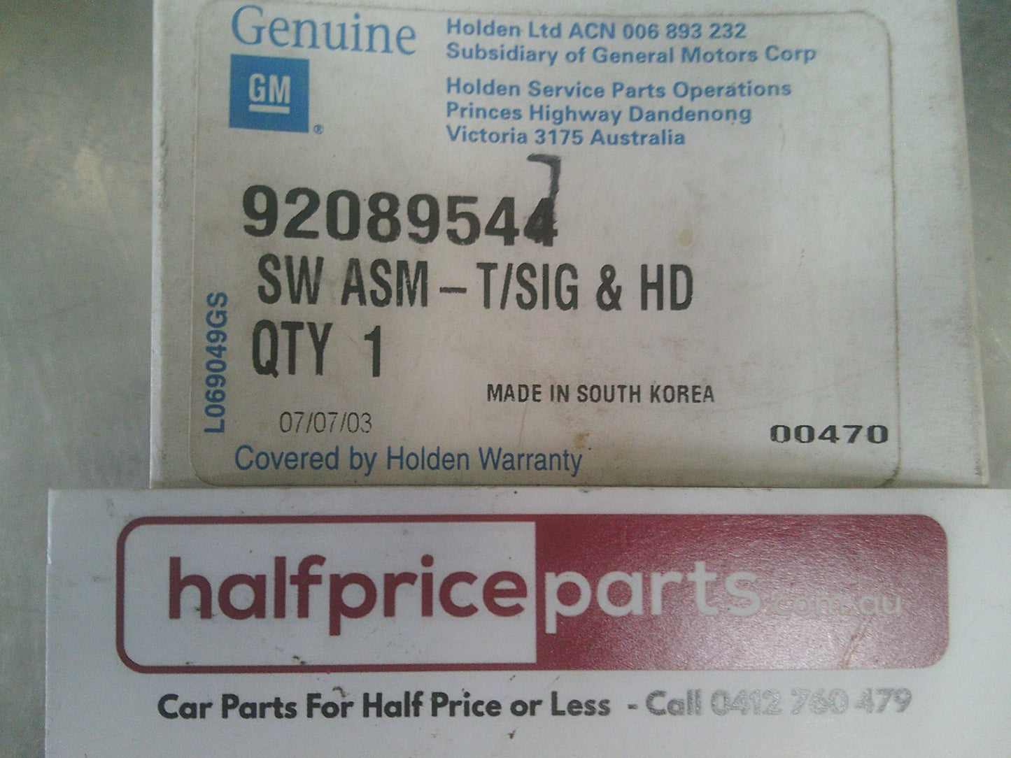 Holden VX/VY/VZ Commodore Genuine Indicator Stalk New Part