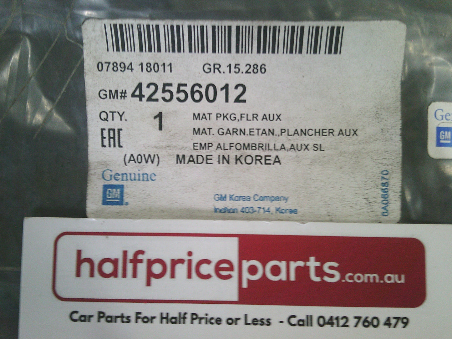 Holden TM Barina Genuine Carpet Floor Mat Set New Part