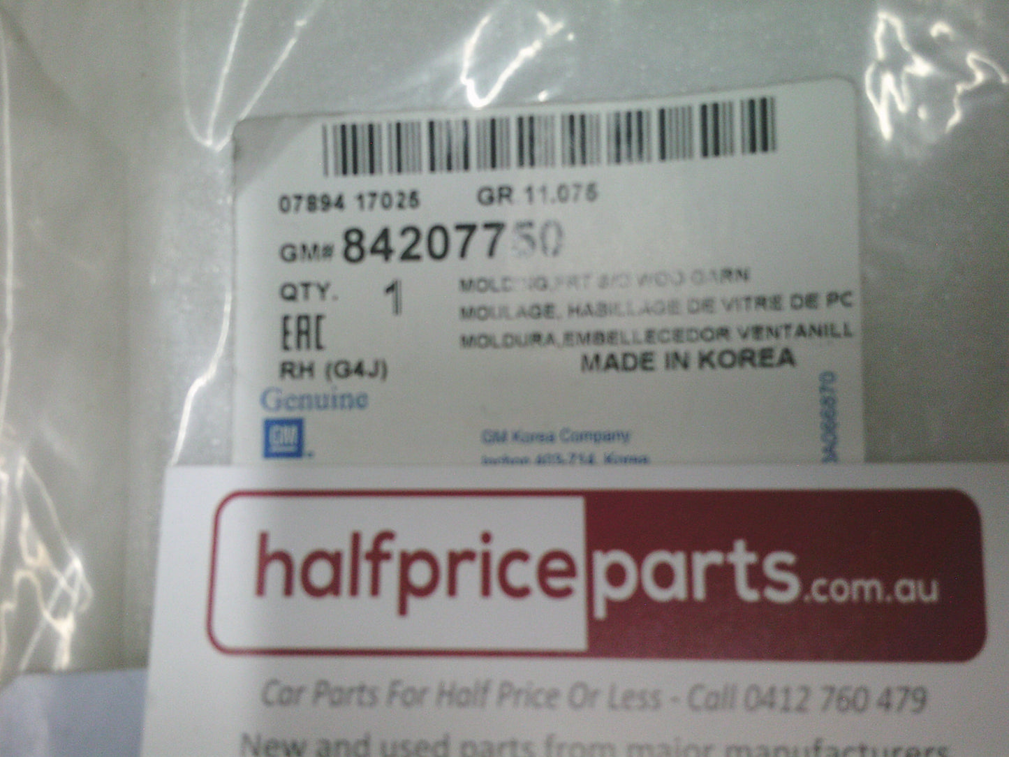 Holden Astra Genuine Front Window Molding - New Part