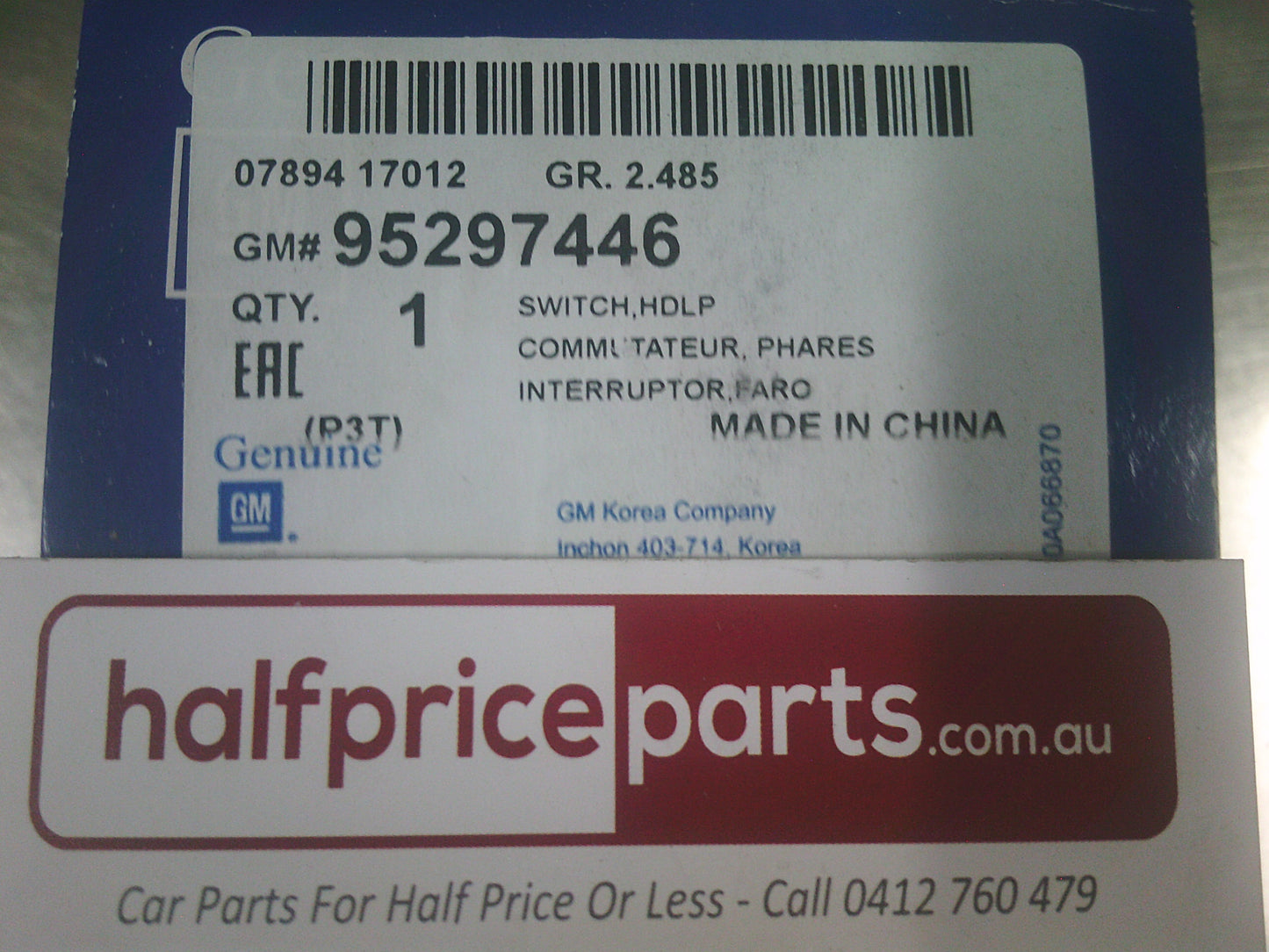 Holden Trax Genuine Headlight Combination Switch With Fog Lights New Part