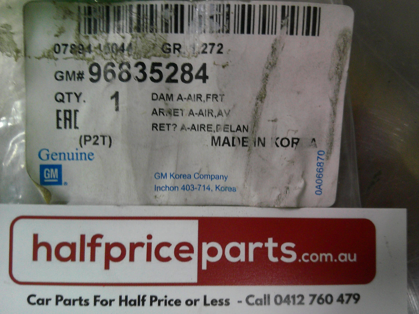 Holden TK Barina Genuine Front Lower Radiator Air Deflector New Part