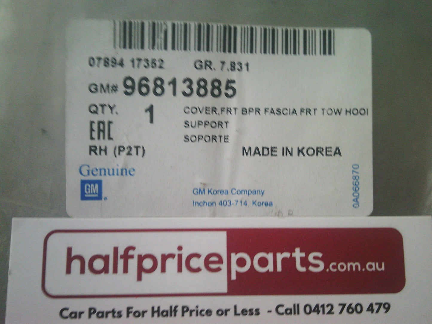 Holden TK Barina 3/5 Door Hatch Genuine Right Hand Front Bumper Support New Part
