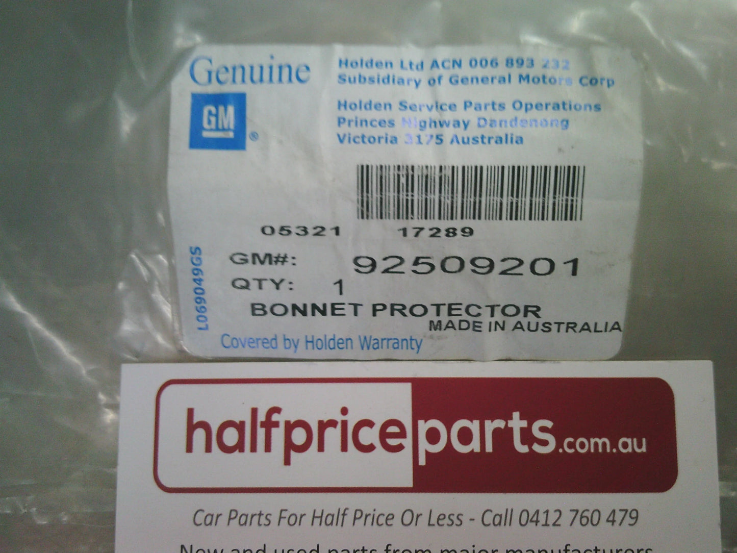 Holden ZB Commodore Genuine Clear Bonnet Protector Kit New Part