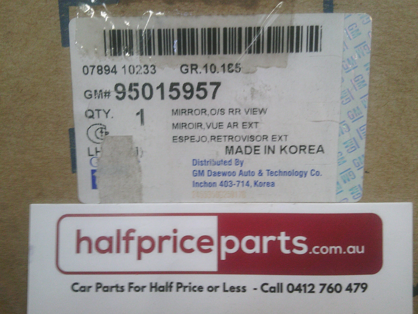 Holden MJ Barina Spark Genuine Left Hand Outer Mirror Assembly New Part