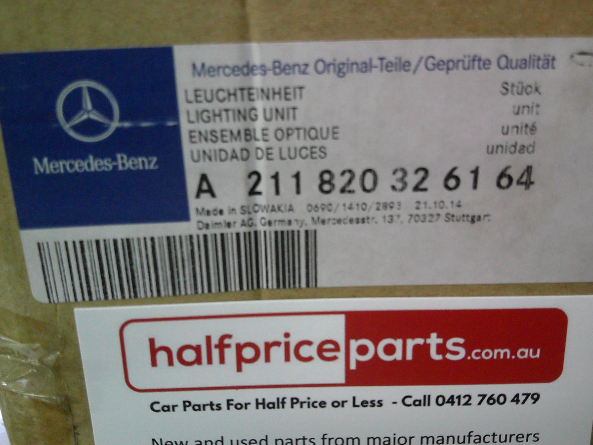 Mercedes Benz W211 E-Class Genuine Right Hand Front Non-Xenon Headlight (W211 4 Door And Wagon) New Part