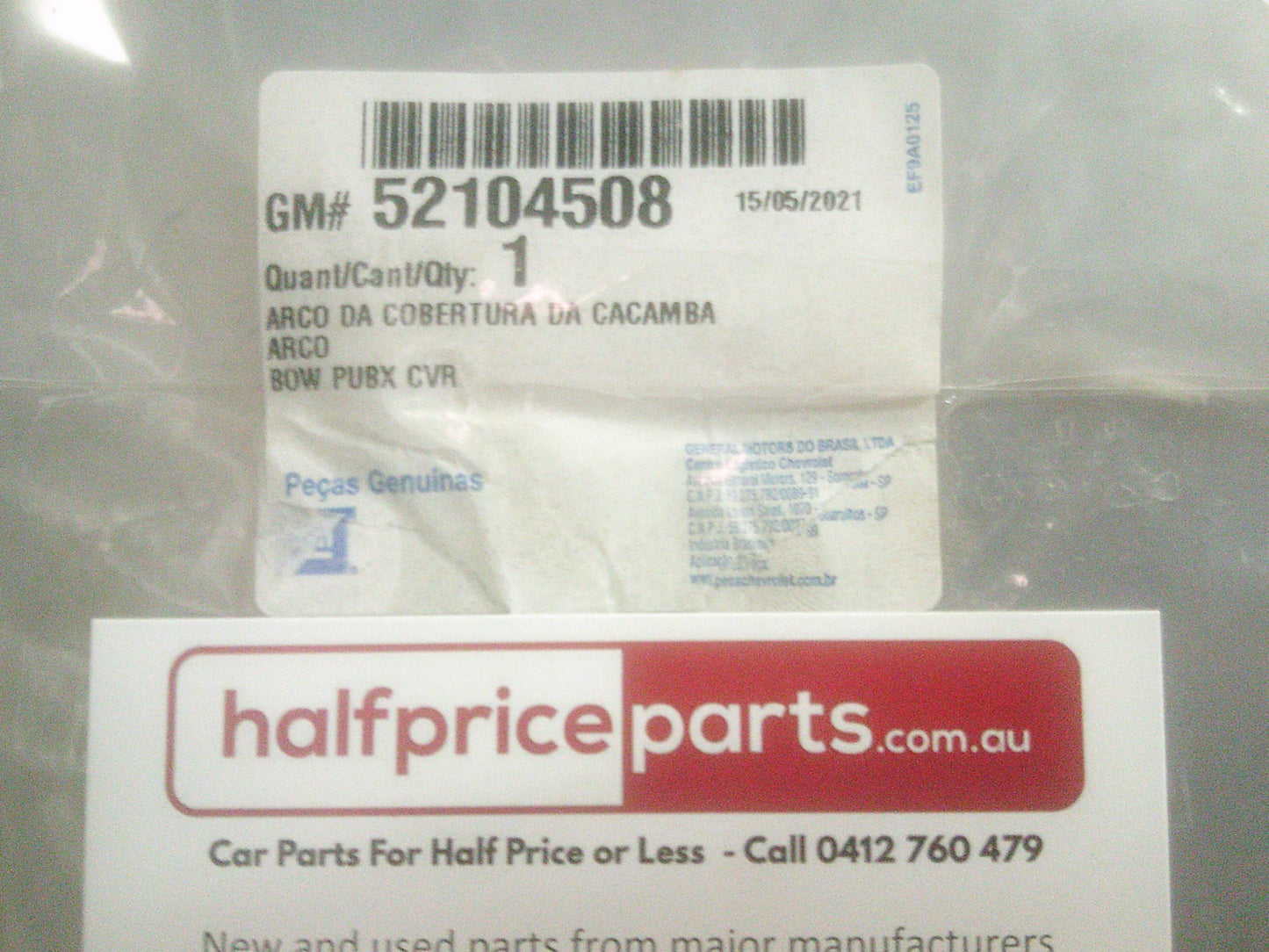 Holden RG Colorado Genuine Tonneau Bow Bar New Part