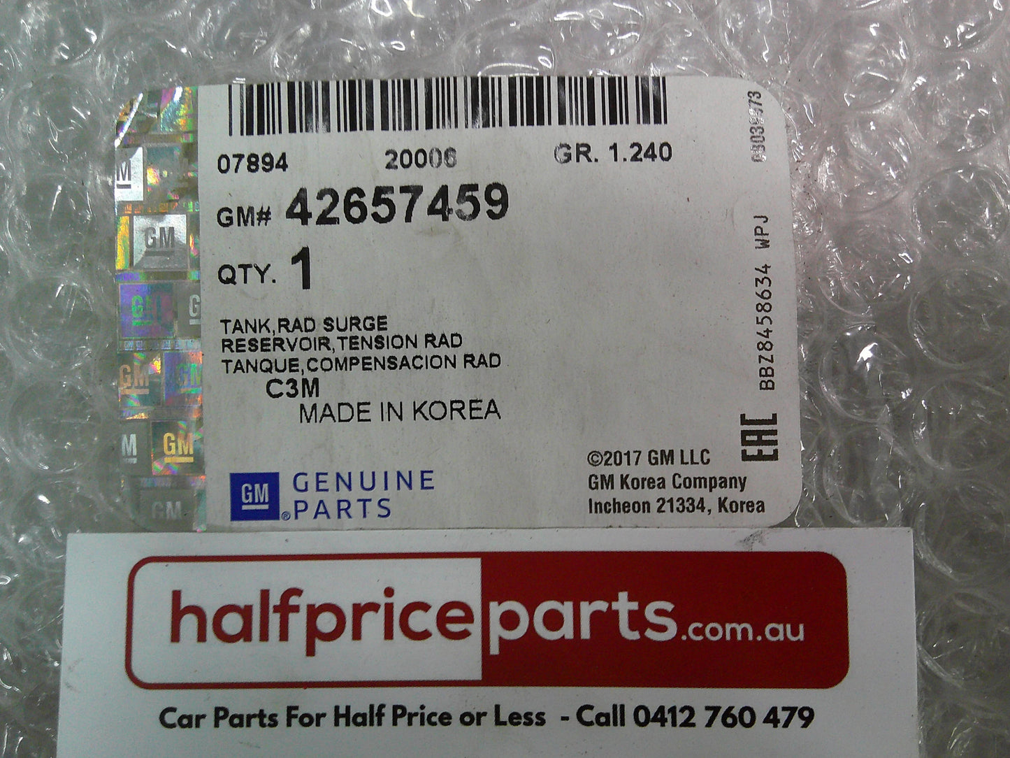 Holden Barina Spark Genuine Radiator Expansion Surge Tank New Part