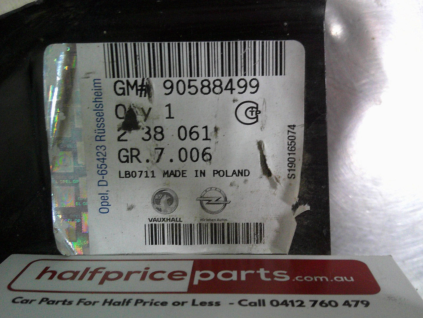 Holden TS Astra Genuine Right Hand Rear Lower Crossmember Panel New Part