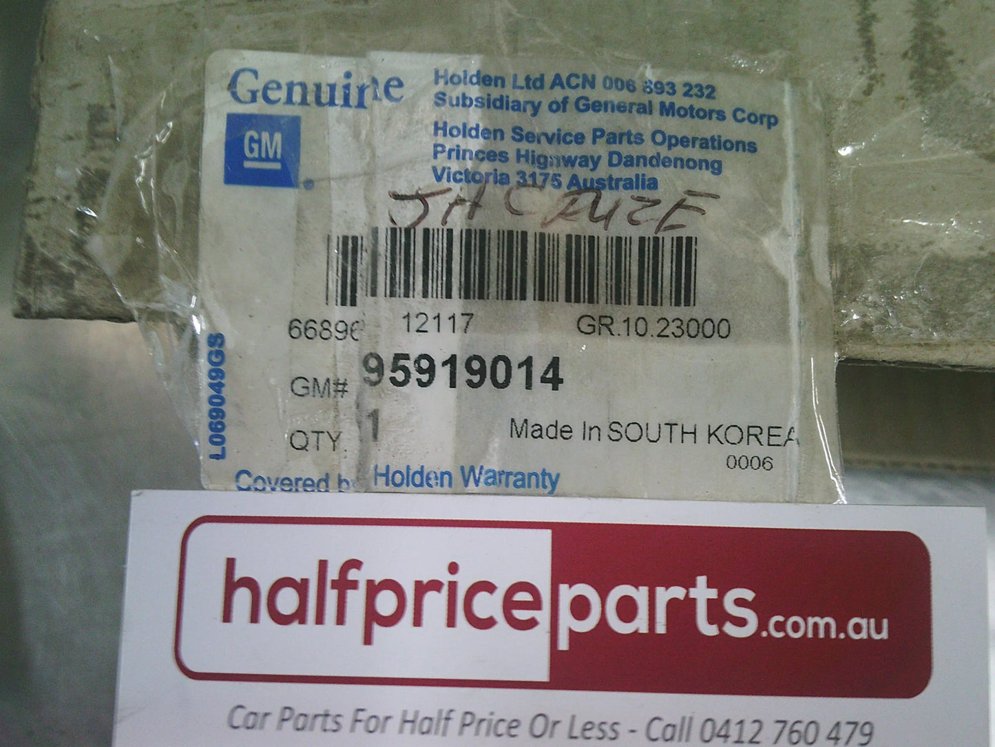 Holden JH Cruze Genuine Right Hand Center Console Kick Panel (Grey) New Part