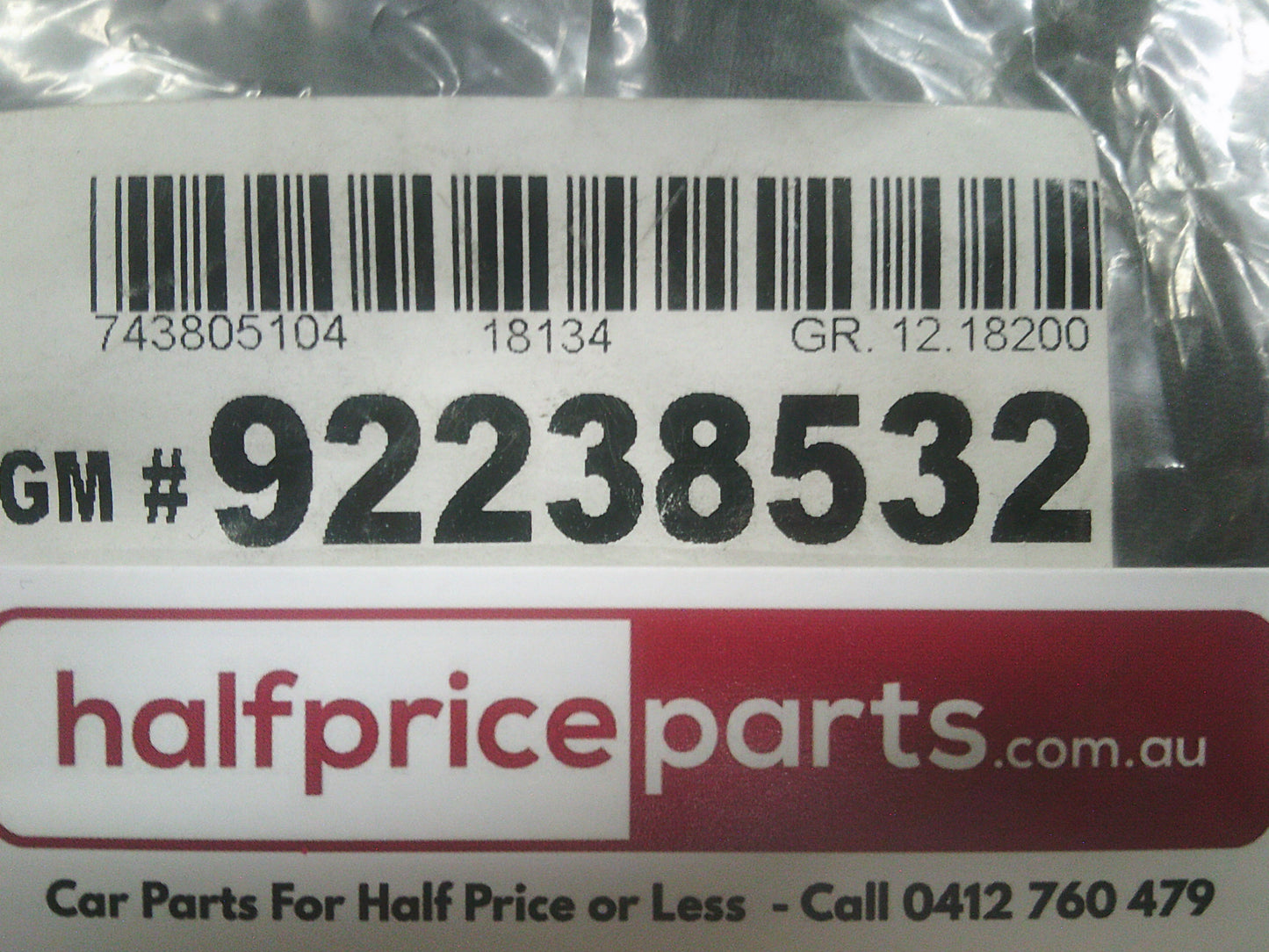 Holden VE Commodore Genuine AFM Boot Decal New Part