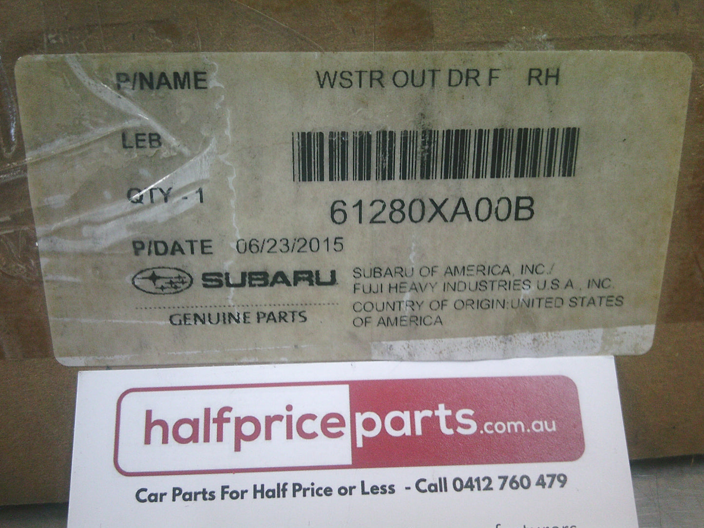 Subaru Tribeca Genuine Front Right Hand Window Weatherstrip - New Part
