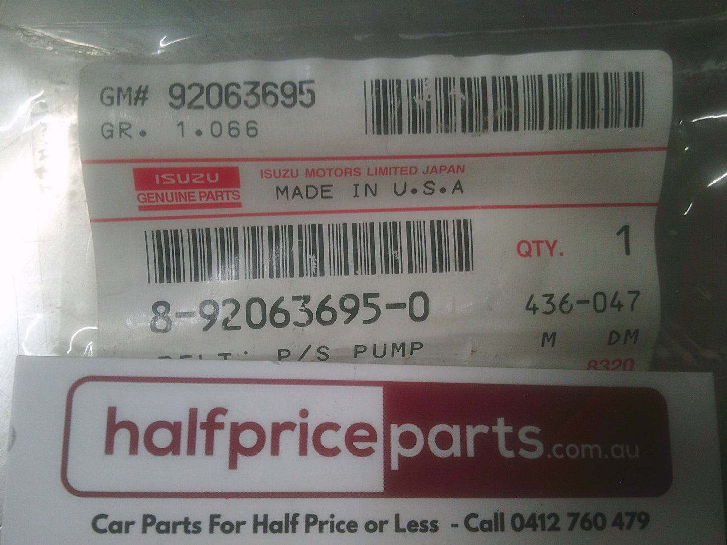 Isuzu Genuine A/C & Power Steering Belt Suits Ford/Holden/Mazda/Mercedes-Benz/Mitsubishi/Nissan/Renault/Toyota New Part