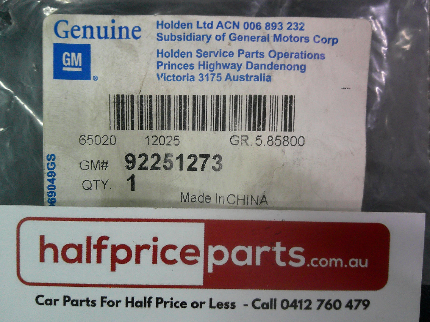 Holden VE SSV Redline Commodore Genuine Wheel Centre Cap New Part