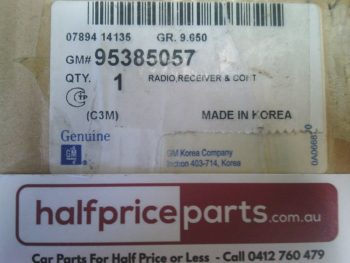 Holden MJ Barina Spark Genuine CD Player Radio AM/FM New Part