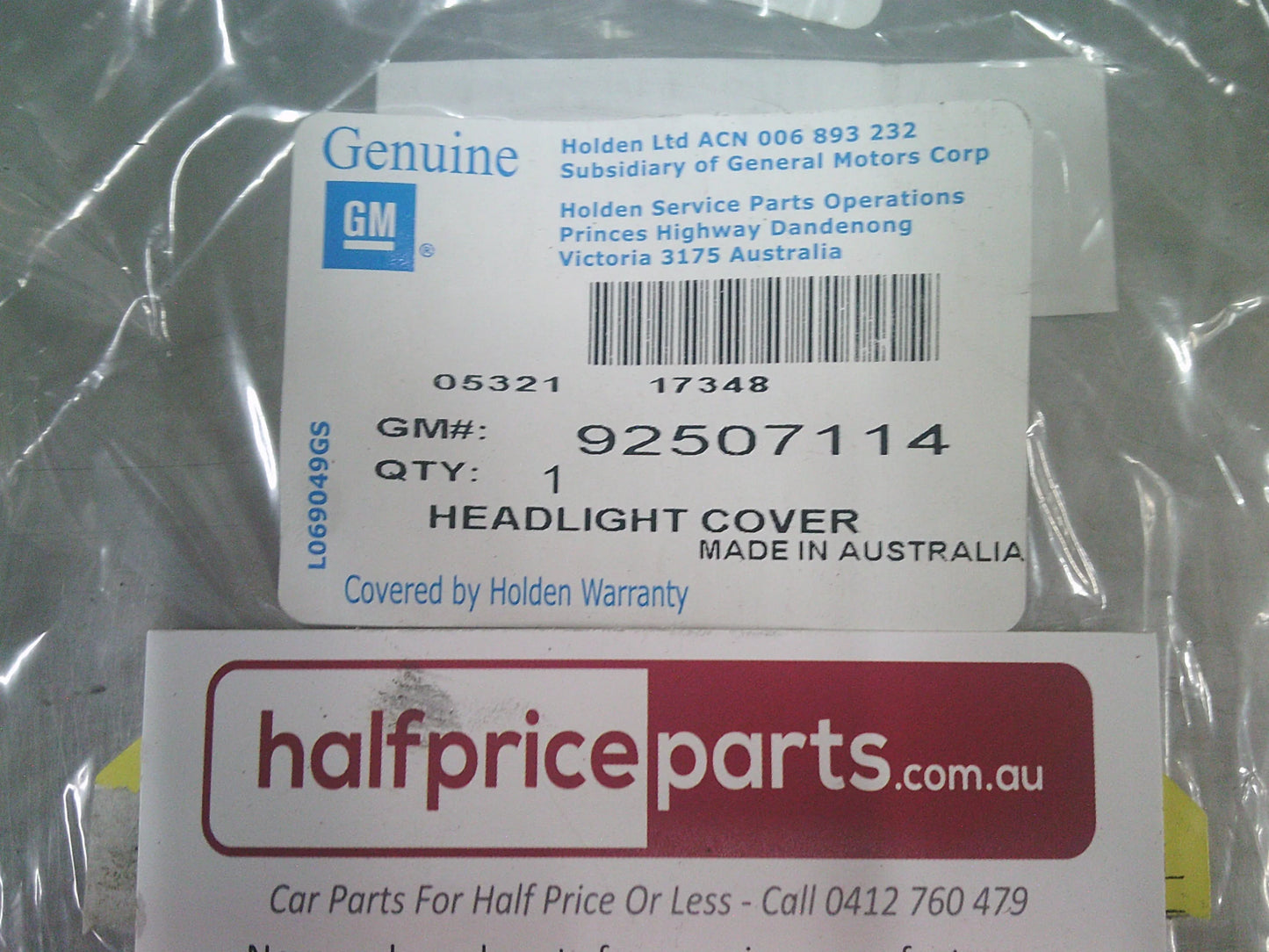 Holden TM Barina Genuine Headlight Protector Set With Fitting Kit New Part