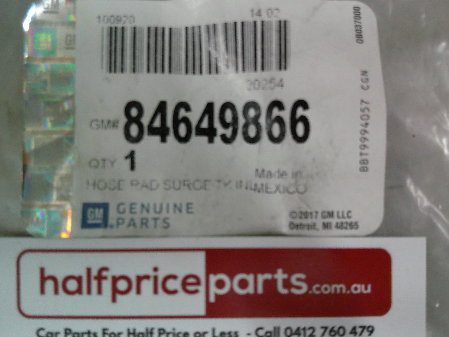 Holden GM Silverado Genuine Inlet Tube Over Flow Pipe New Part