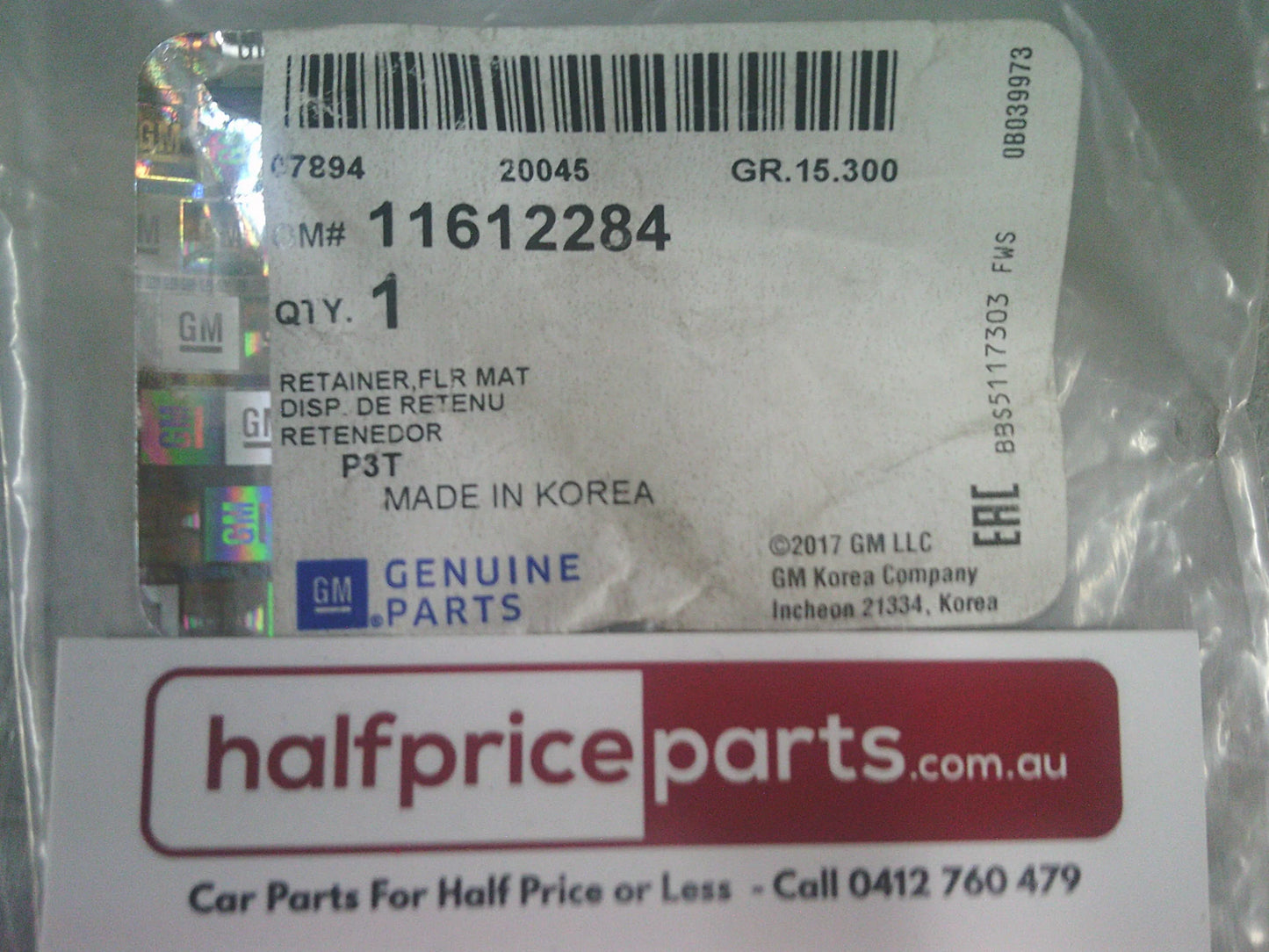 Holden Barina Spark Genuine Auxiliary Carpet Floor Mat Retainer New Part