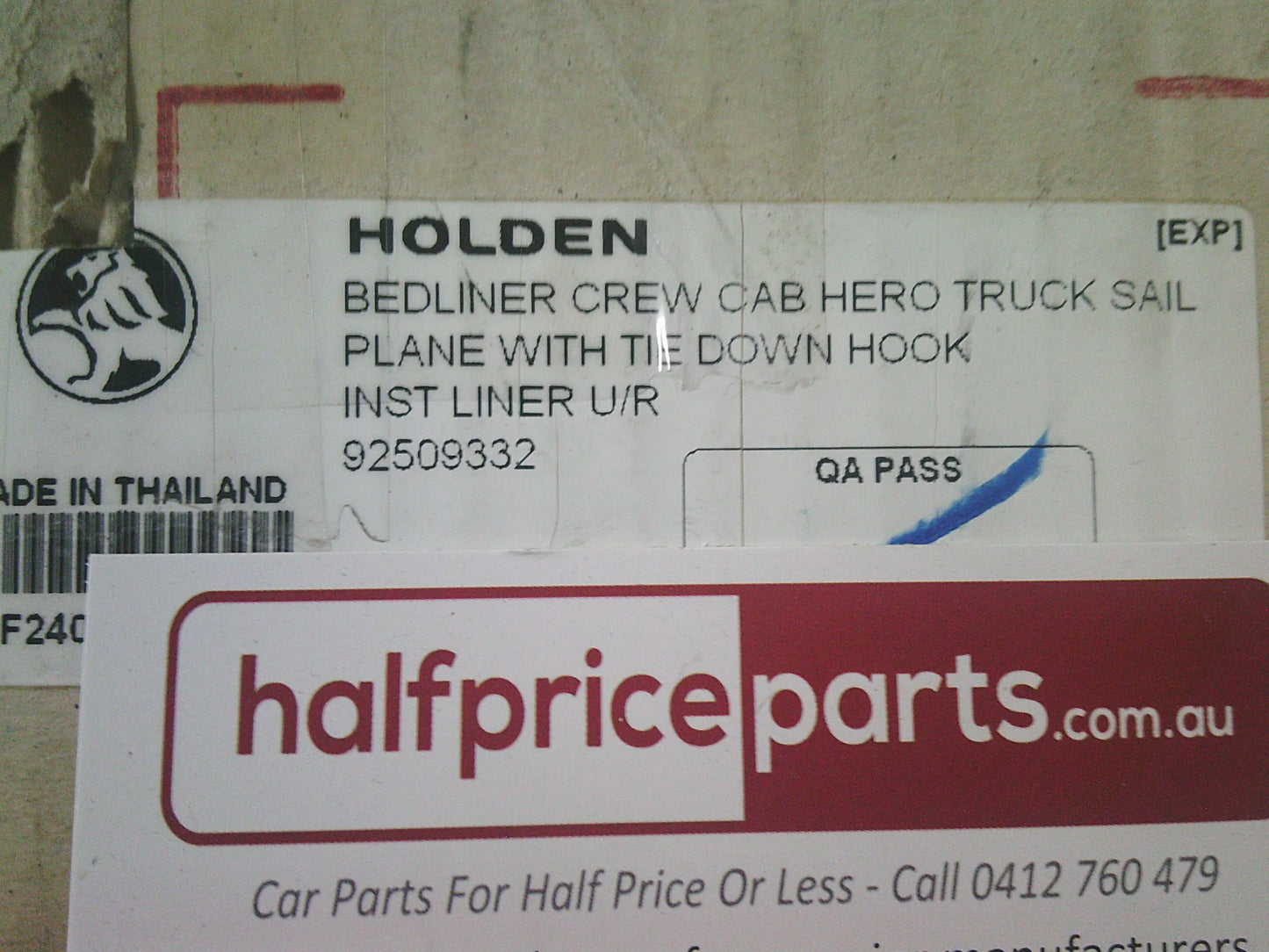 Holden RG Colorado Z71 Genuine Tailgate Liner Fitting Kit New Part