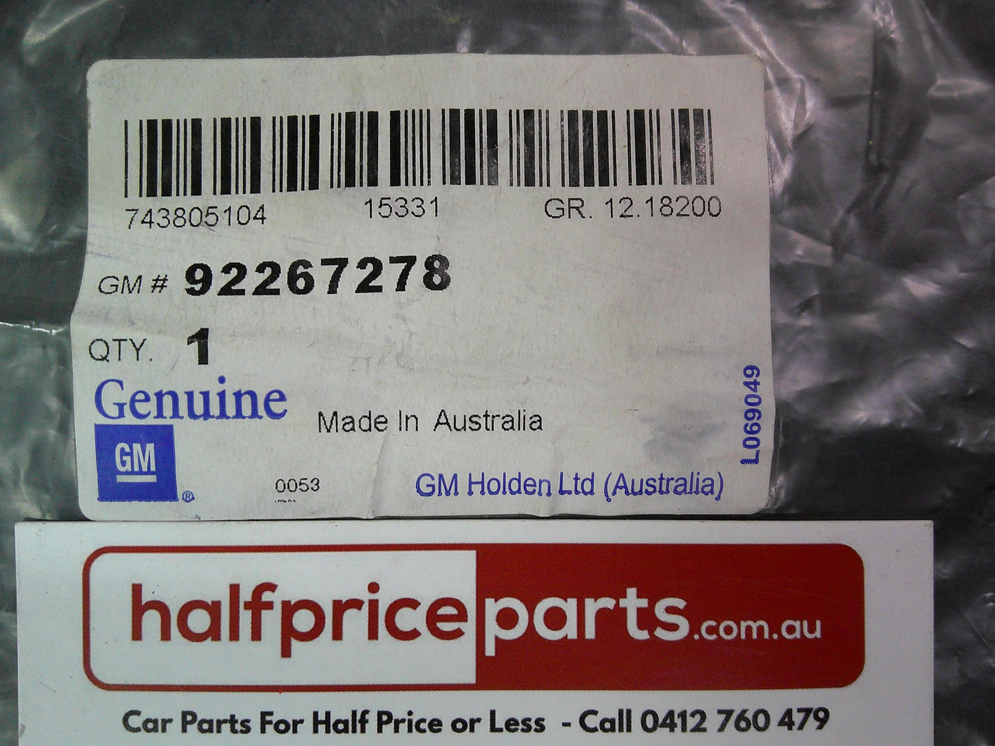 Holden VE/VF/SS/SSV Commodore Genuine Rear SSV Emblem New Part