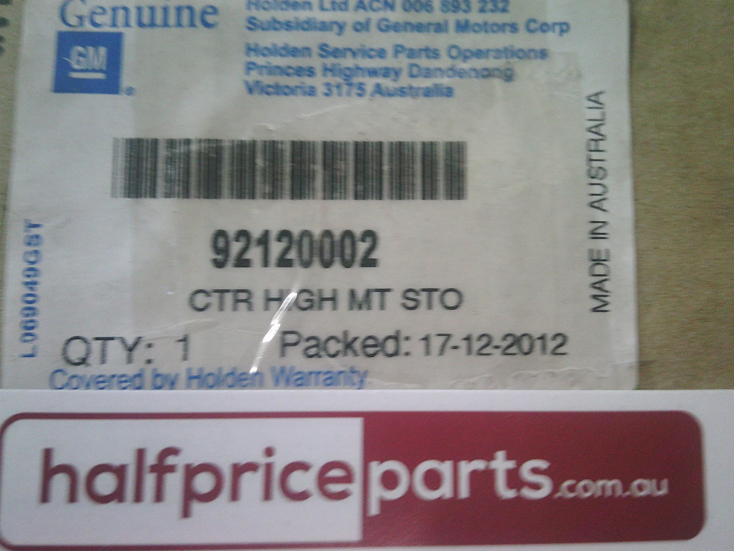 Holden SS VU/VY/VZ Commodore Ute Genuine Rear High Level Brake Light Assembly New Part