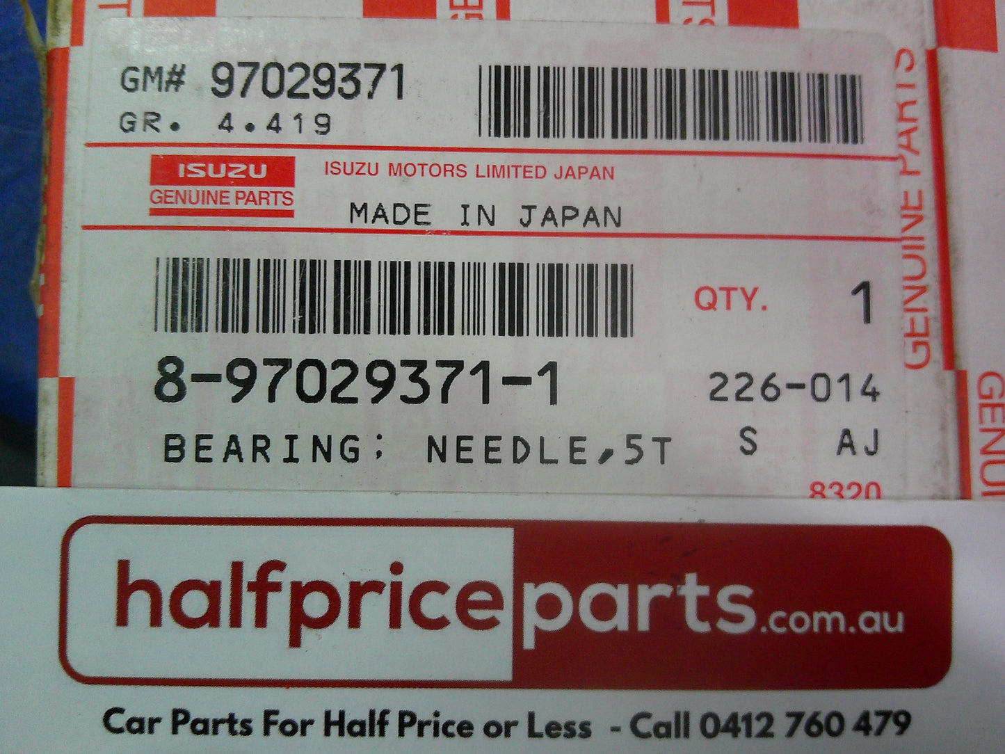 Holden Frontera/RC Colorado/TF/RA Rodeo Genuine Fifth Speed Needle Bearing New Part