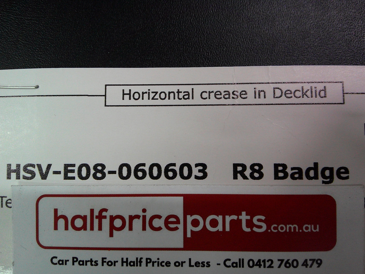 Holden HSV VE Commodore Genuine Rear Boot lid 'R8' Chrome Badge New Part