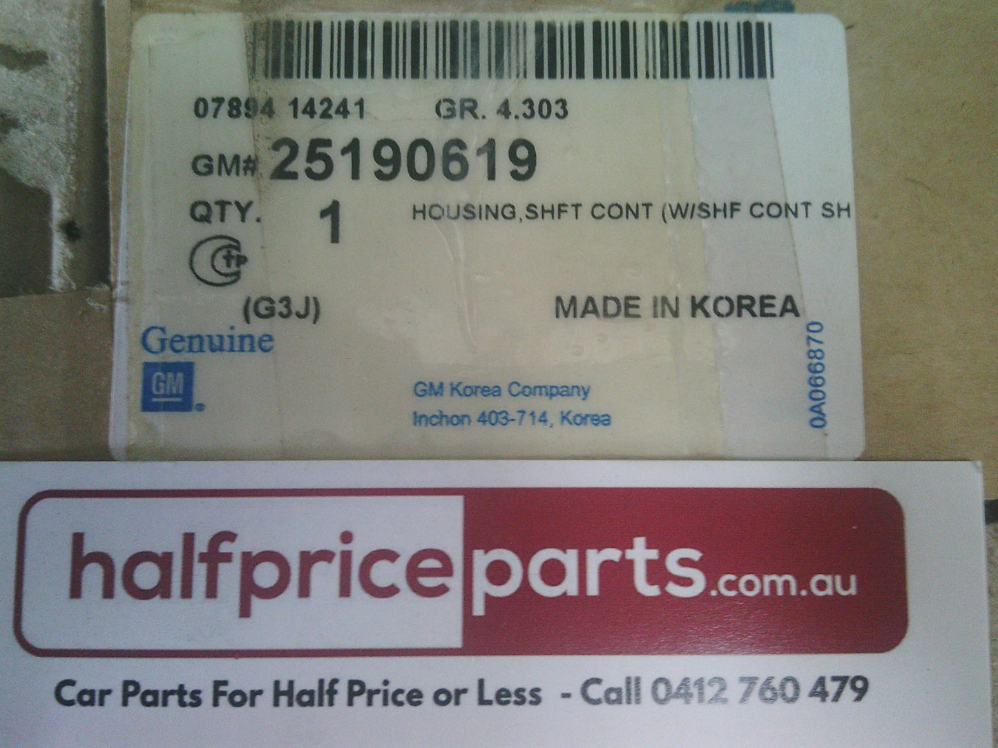 Holden BK Astra Genuine Housing Gearshift Control With Lever Manual Gear Box New Part