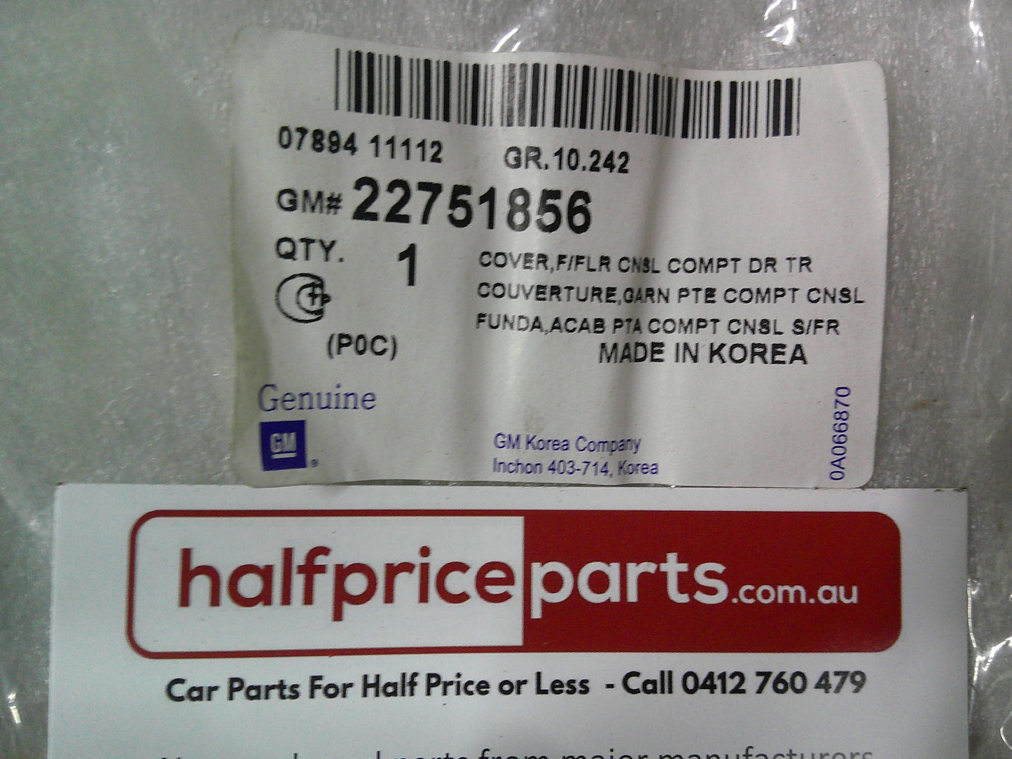 Holden CG7 Captiva Genuine Center Consol Gearstick Surround Trim New Part