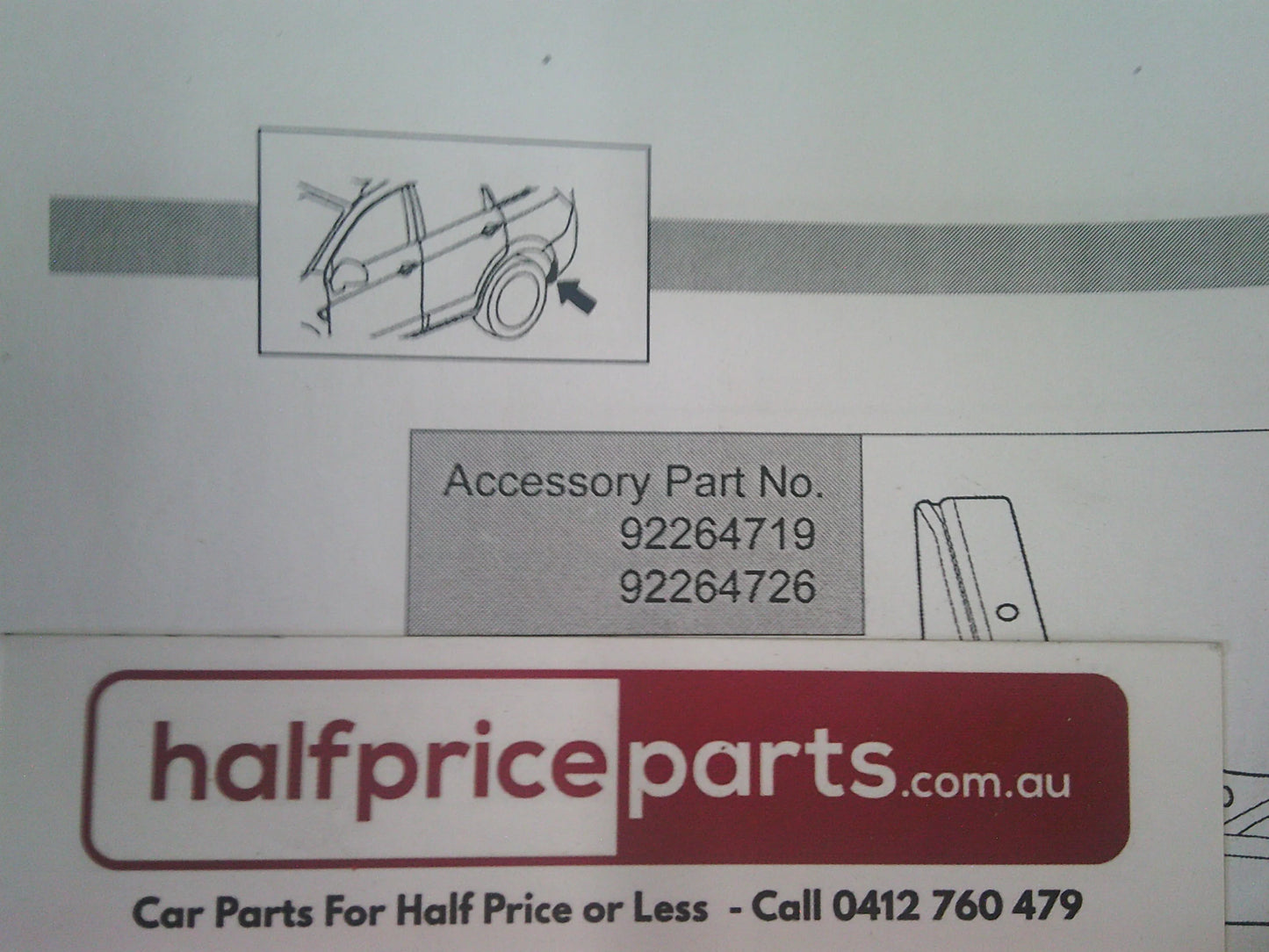 Holden JH Cruze Hatch/Sedan Genuine Rear Mud Flap Set With Fitting Kit New Part