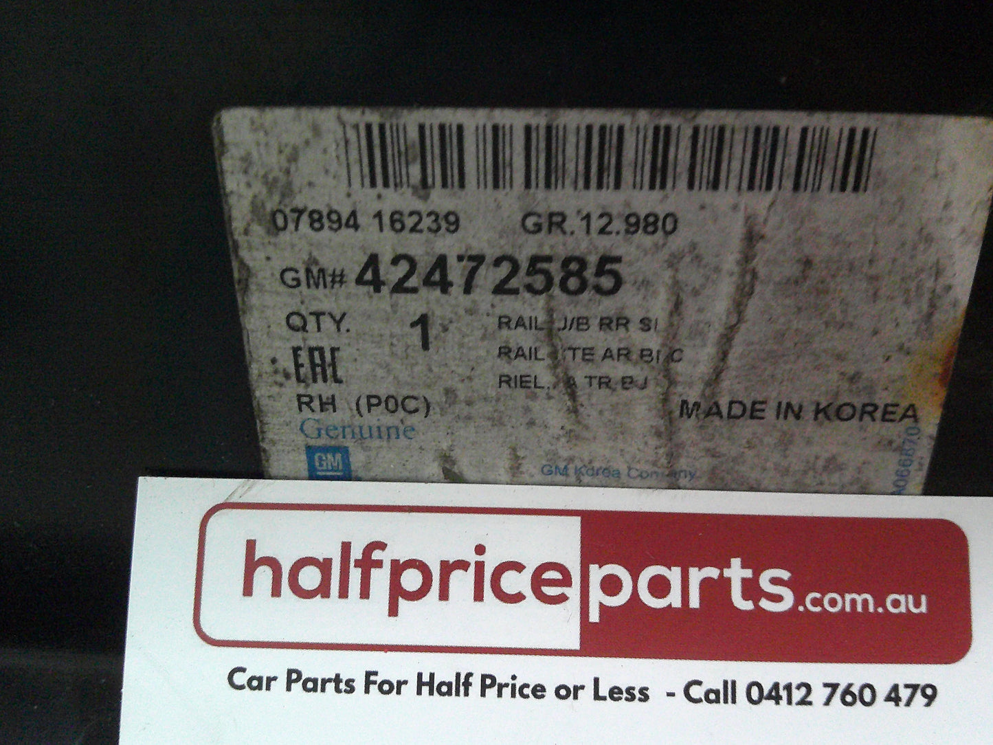 Holden CG7 Captiva Genuine Right Hand Rear Side Rail Assembly New Part