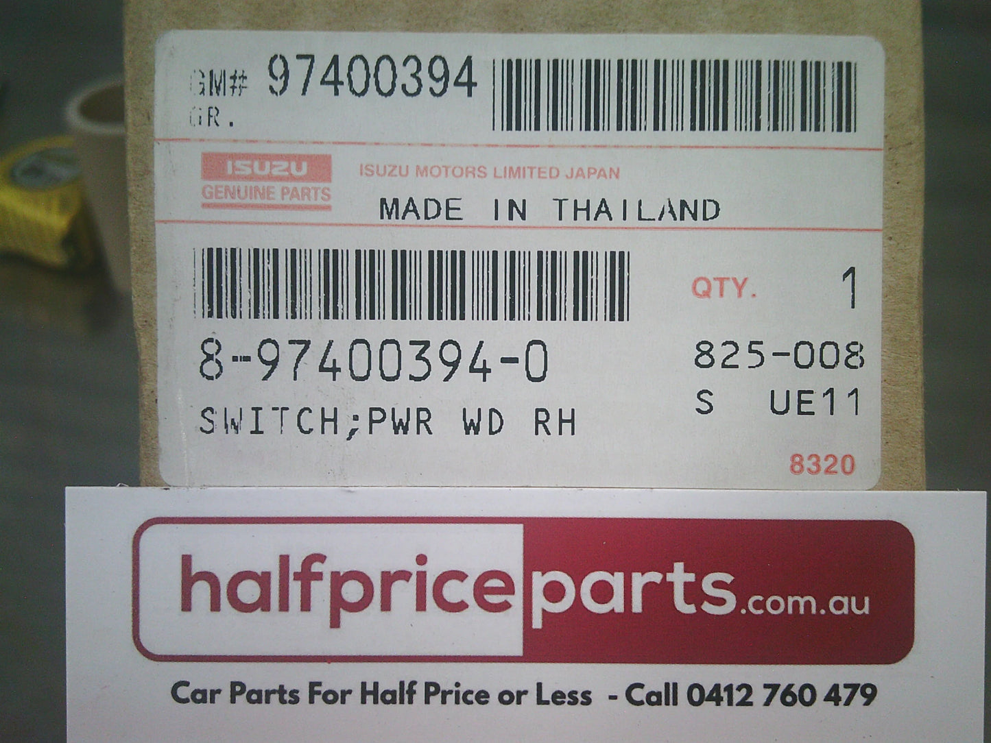 Holden RA Rodeo Dual Cab Genuine Right Hand Rear Power Window Switch With Trim New Part