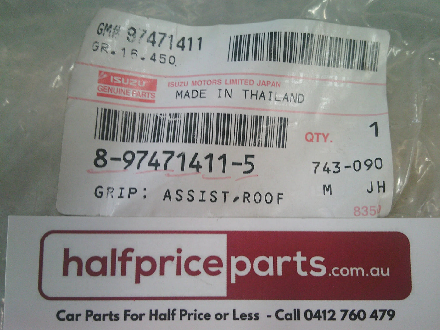 Isuzu D-Max/MUX Genuine Fold Handle Roof (Grab Handle) New Part