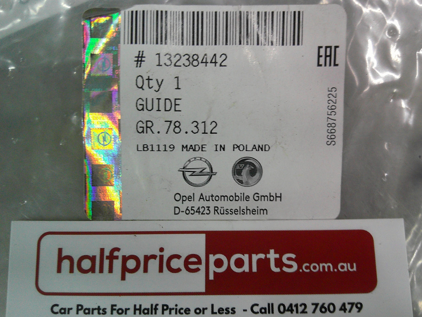 Holden Insignia Genuine Right Hand Front Bumper Guide New Part
