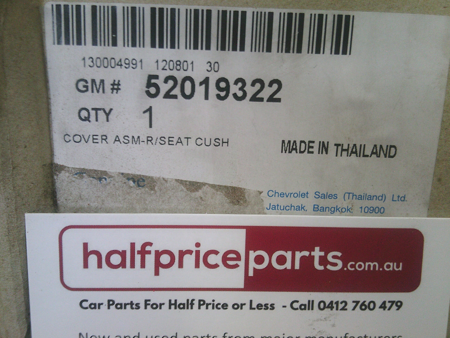 Holden RG Colorado Genuine Left Hand Rear Seat Base Cover New Part