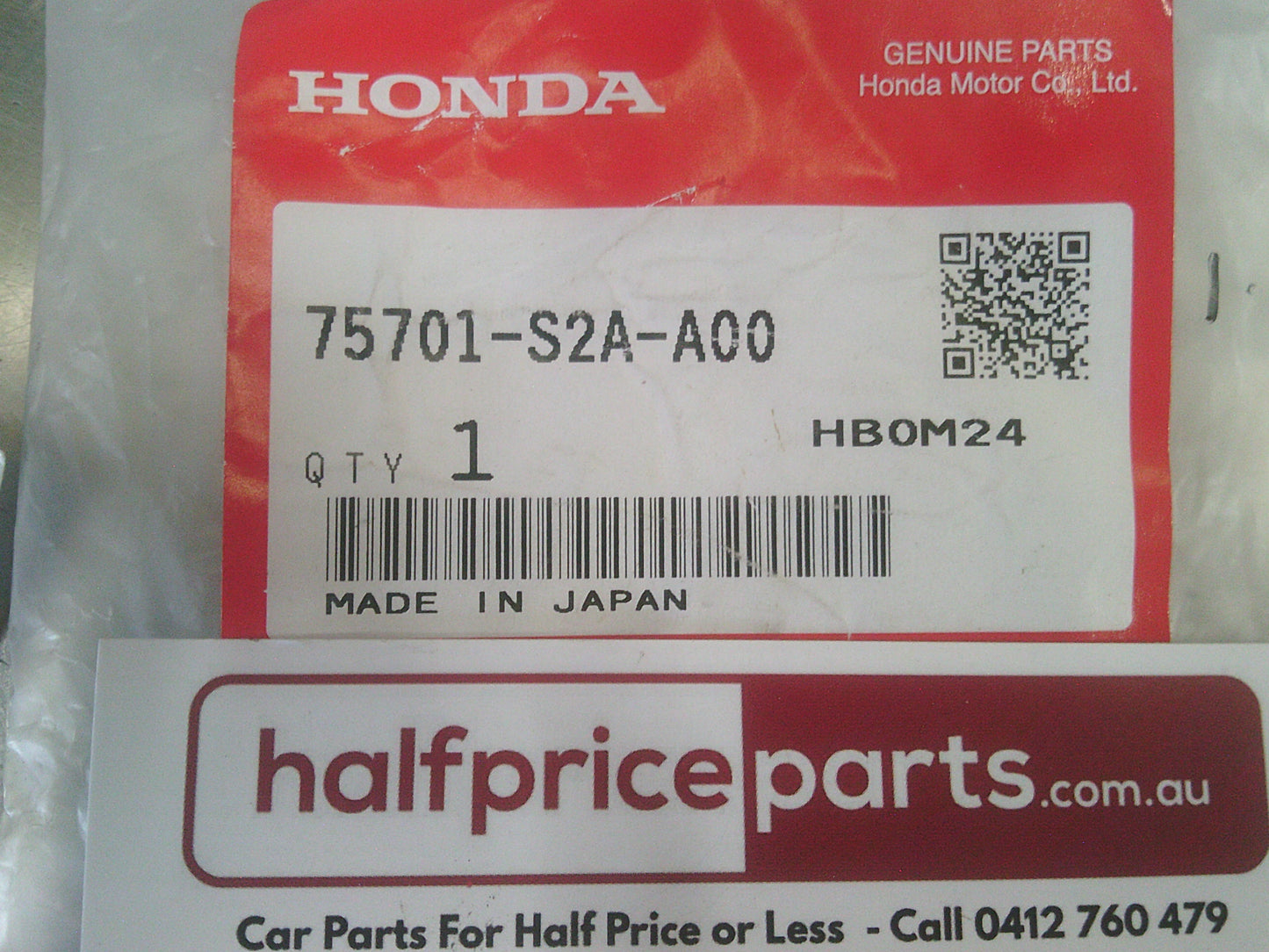 Honda S2000/Civic Genuine Center Rear Emblem New Part