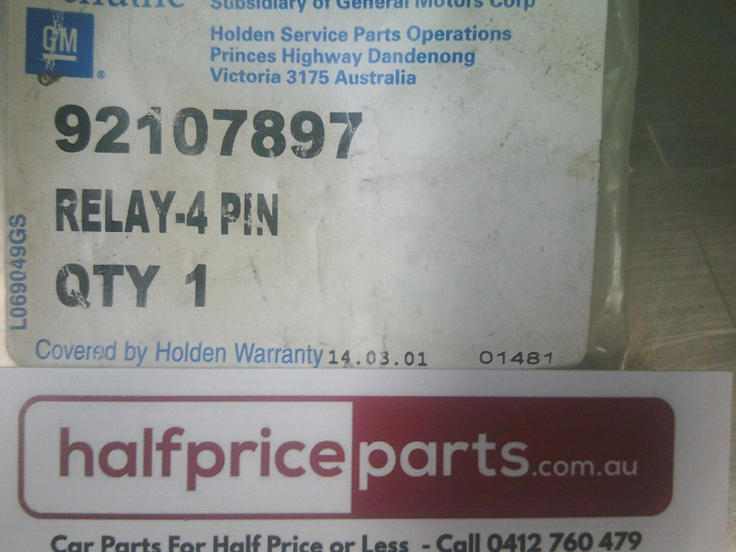 Holden VS Commodore Genuine Relay - New Part