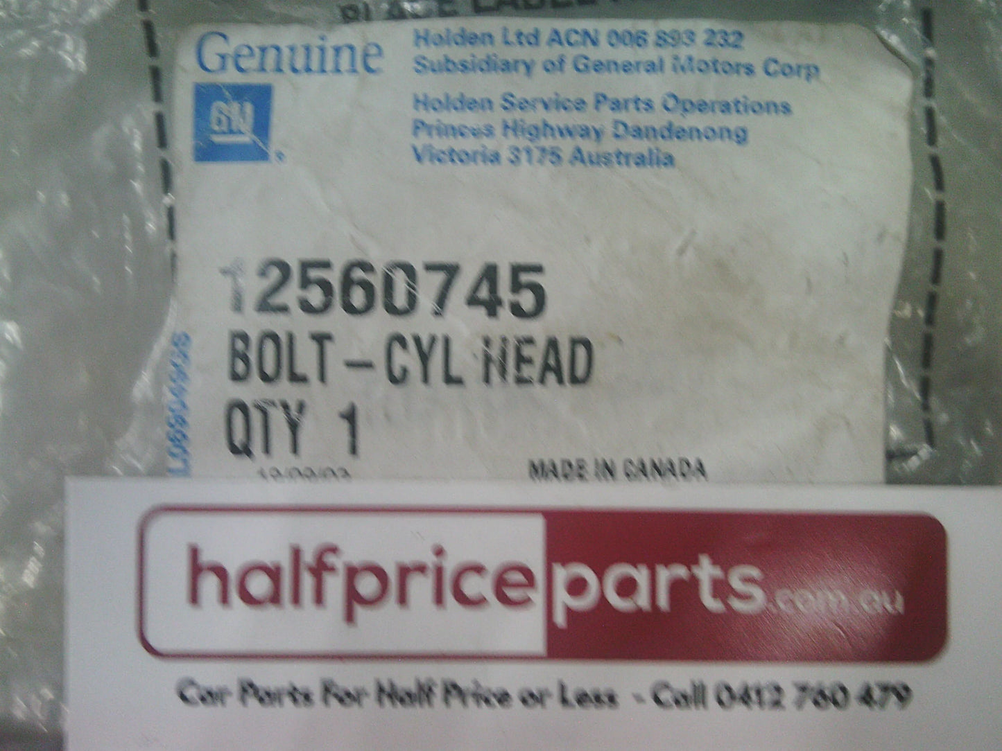 Holden VZ Commodore/Caprice/Statesman/Monaro LS1 Engine Only Genuine Cylinder Head Bolt (Sold Individually) New Part