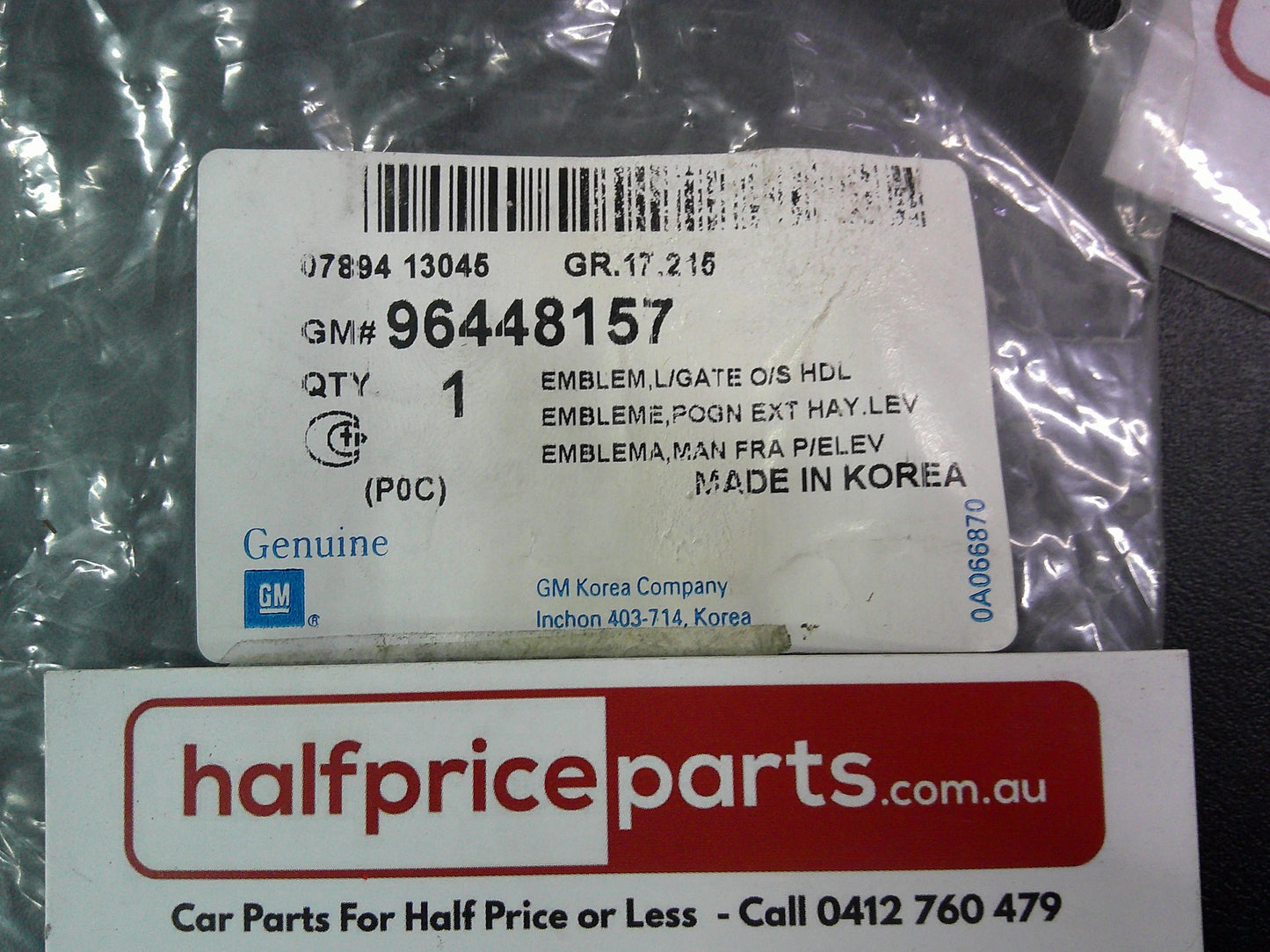 Holden CG Captiva Genuine Boot Lid Chrome Emblem New Part