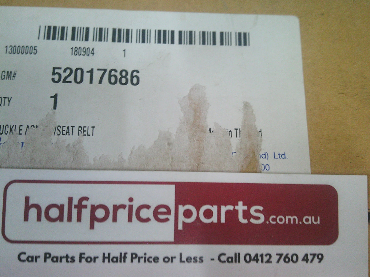 Holden RG Trailblazer Genuine Right Hand Front Seat Belt Buckle (Drivers) New Part