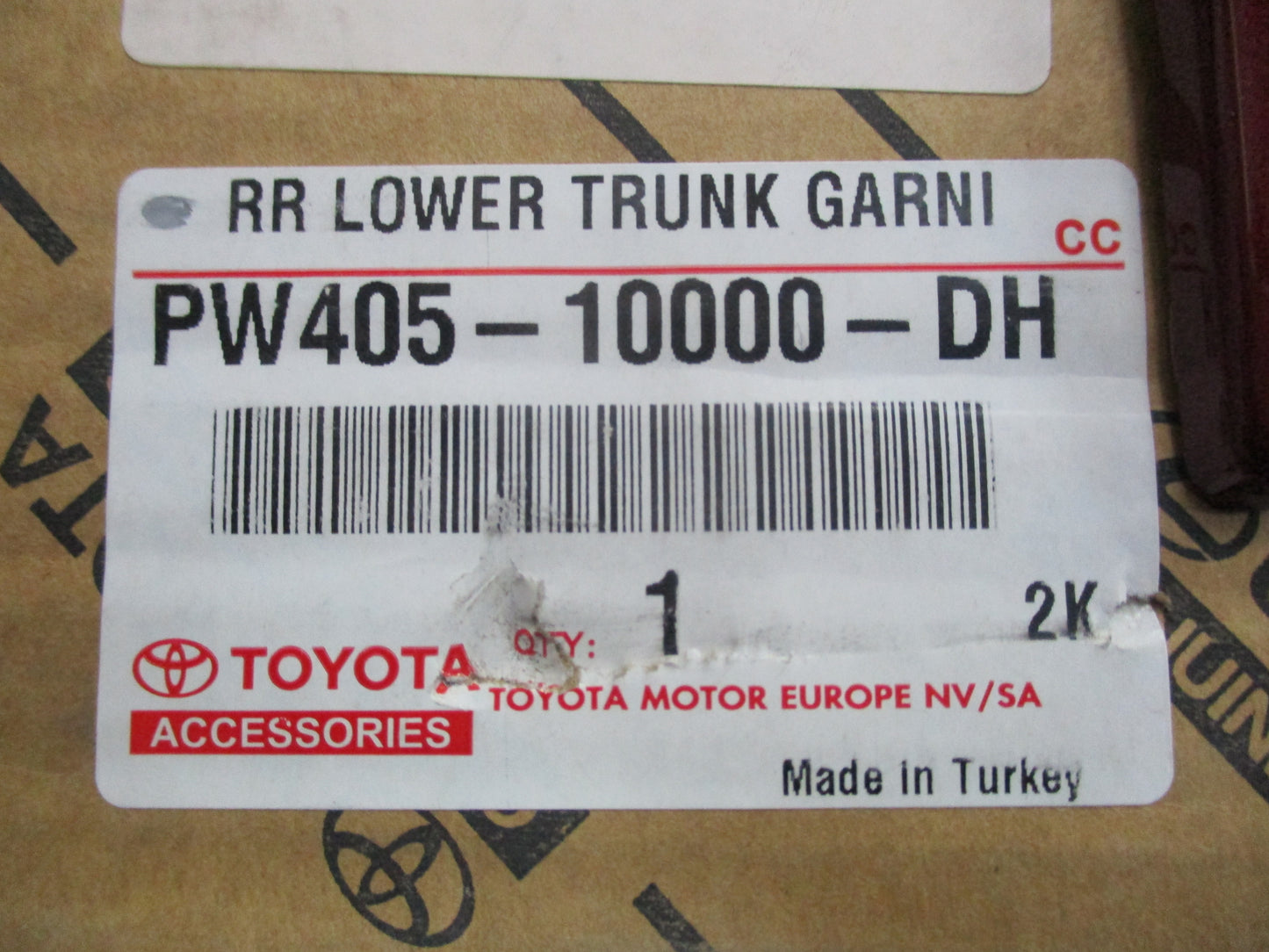 Toyota CH-R 'Red Mica' Genuine Rear Lower Boot Garnish New Part