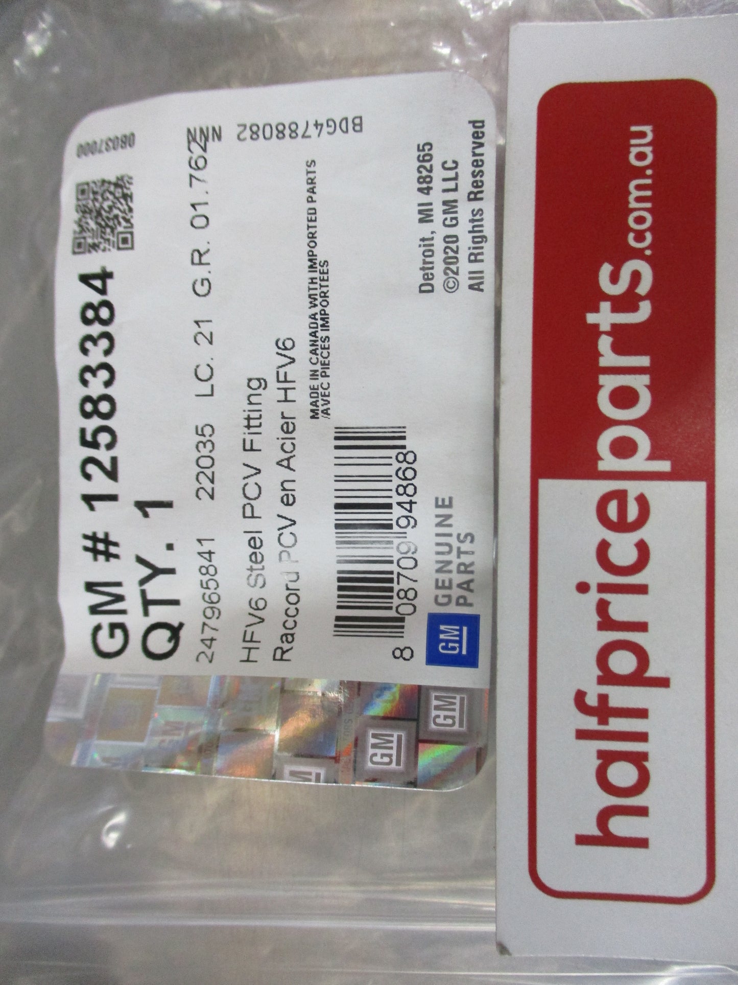 Holden Equinox Genuine Passenger Side PCV Valve New Part