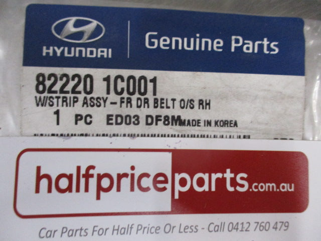 Hyundai Getz TB Genuine Right Hand Front Door Outside Rubber Molding New Part