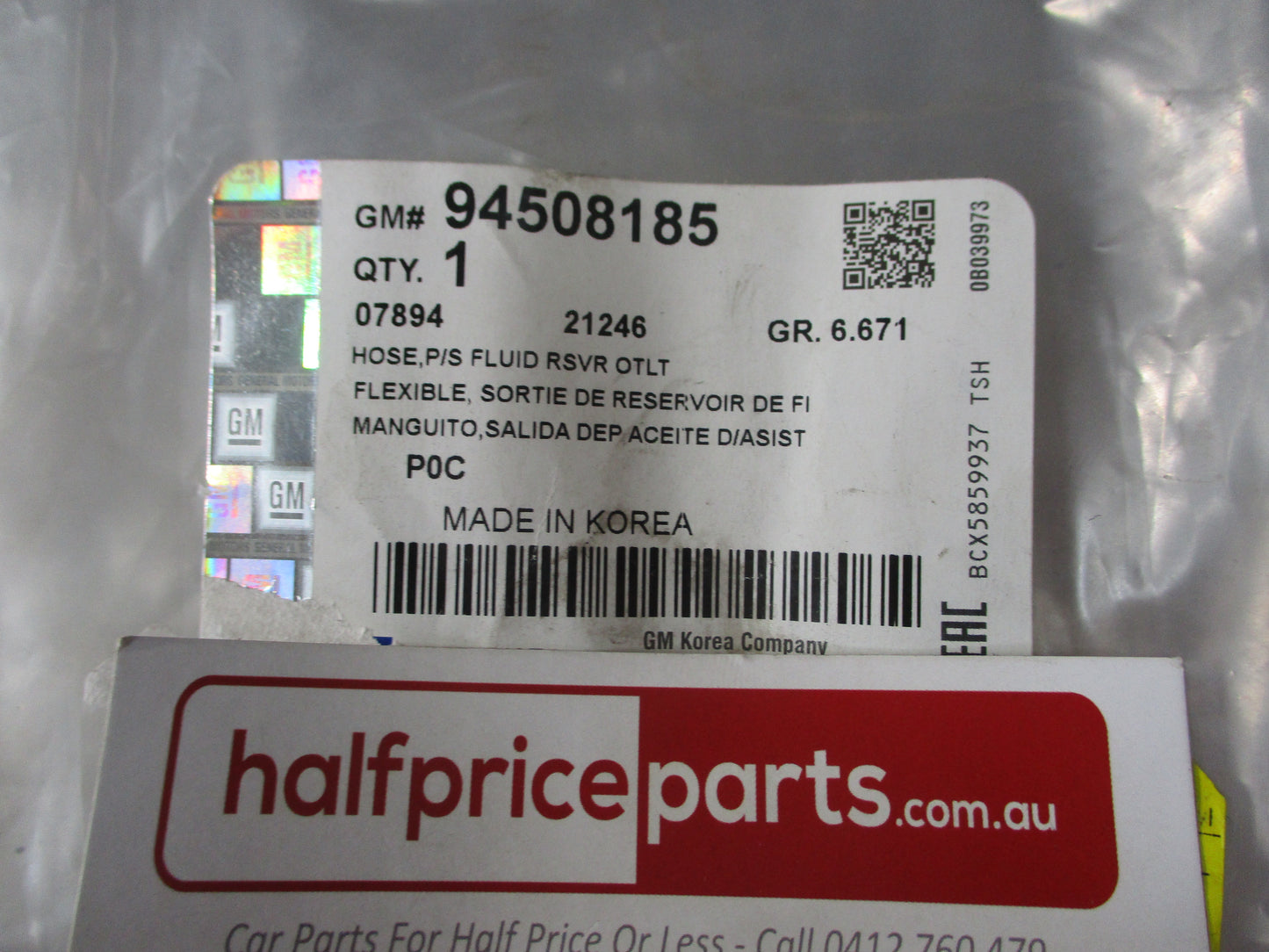 Holden Captiva Genuine Power Steering Oil Return line New Part