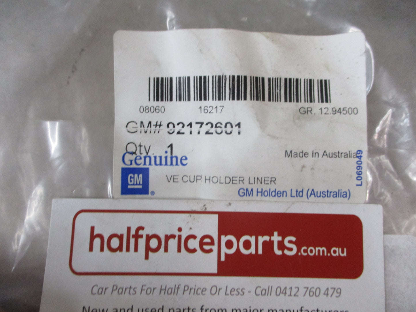 Holden VE Commodore Genuine Cup Holder Insert New Part